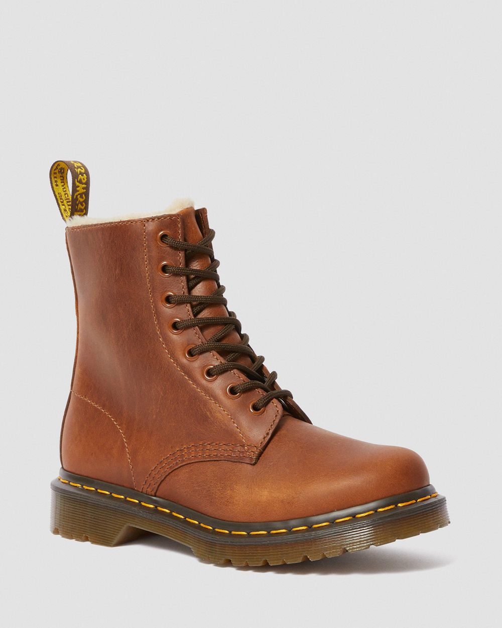 Dr Martens 1460 Faux Fur Lined Šnurovacie Topánky Damske ( Butterscotch ) SK 692-VEGORF